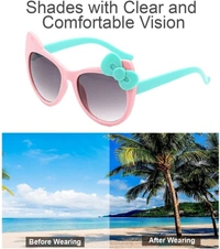UV Protection Round Sunglasses (Free Size)  (For Boys & Girls, Black) FK