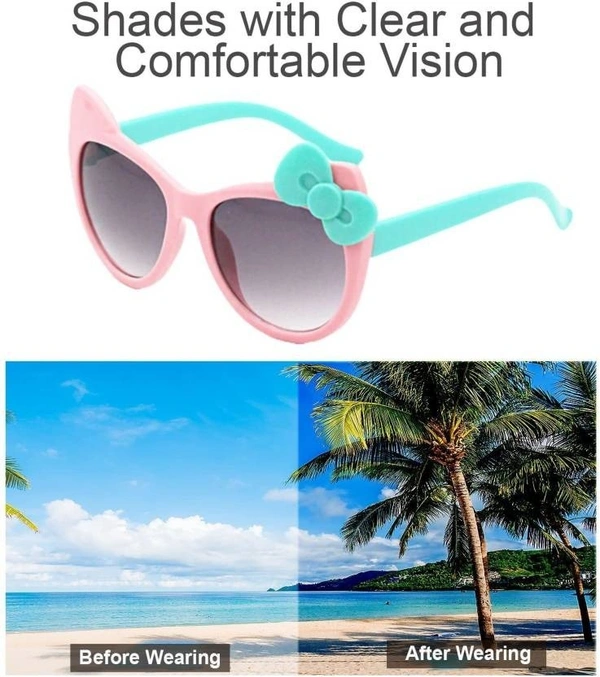 UV Protection Round Sunglasses (Free Size)  (For Boys & Girls, Black) FK