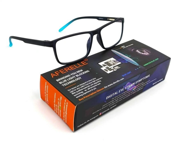 Full Rim Rectangle Anti Glare & Blue Cut Computer Glass For Men & Women  (53 mm)  fk