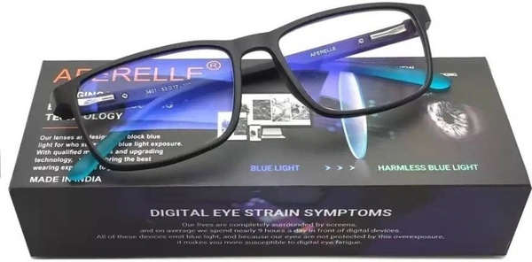 Full Rim Rectangle Anti Glare & Blue Cut Computer Glass For Men & Women  (53 mm)  fk