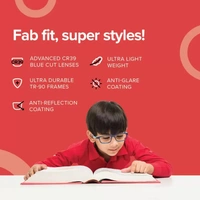 Full Rim Wayfarer Computer Glass For Kids  (17 mm) FK