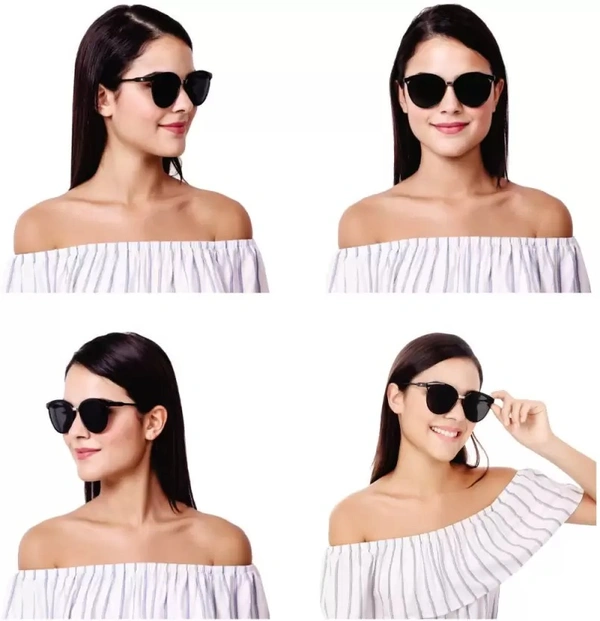 UV Protection Cat-eye Sunglasses (Free Size)  (For Women, Black, Grey) fk