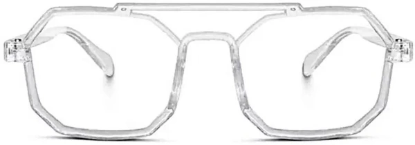 UV Protection, Riding Glasses Retro Square Sunglasses (Free Size)  (For Men & Women, Clear) FK