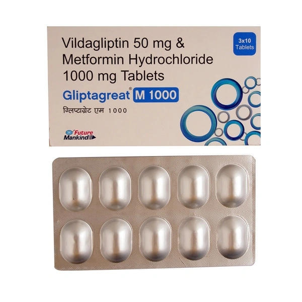 MANKIND PHARMA Gliptagreat M 1000Mg Tab (10 Tab)