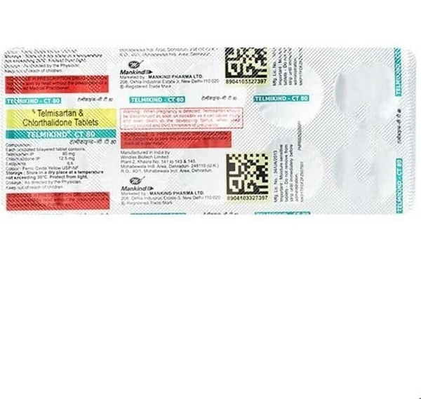 MANKIND PHARMA Telmikind Ct 80Mgtab 10 Tab 10 Tab