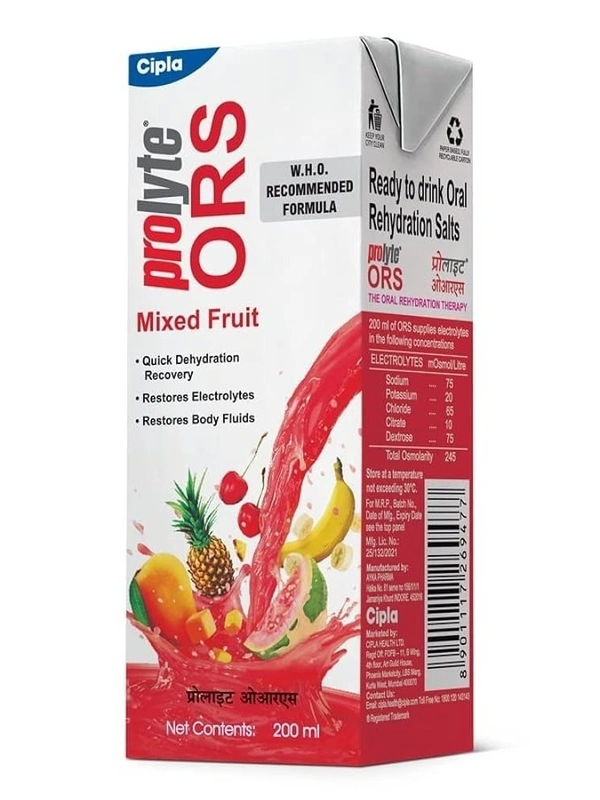 CIPLA GENERIC Ors Prolyte Mixed Fruit (200 Ml)