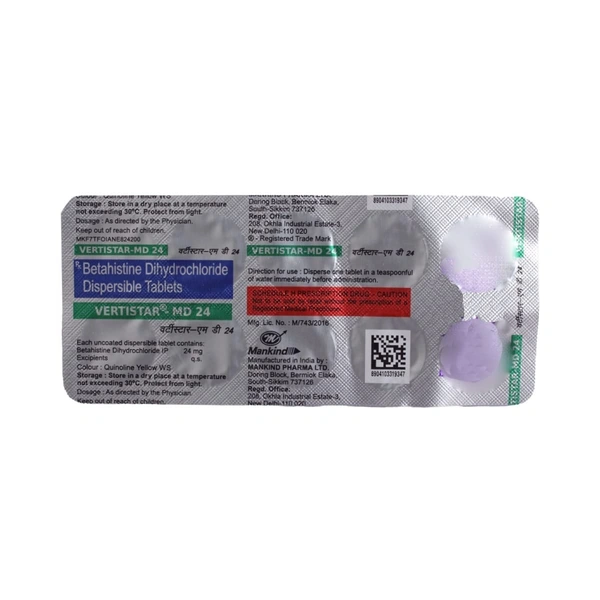 MANKIND PHARMA Vertistar Md 24 Mg Tab (10 Tab)
