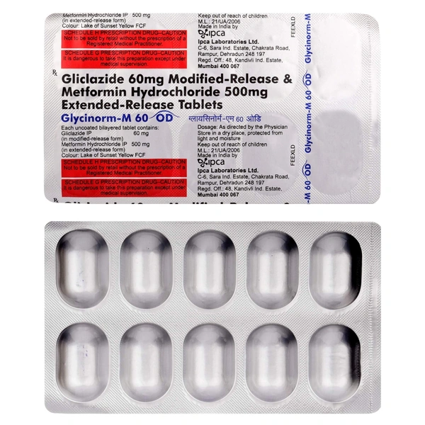 IPCA LABORATORIES Glycinorm M Od 60Mg Tab (10 Tab)