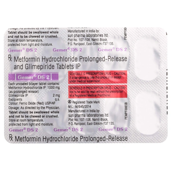 SUN PHARMA Gemer Ds 2Mgtab (15 Tab)