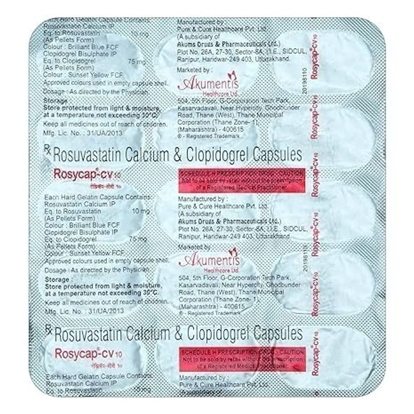 Akumentis Healthcare Ltd Rosycap Cv 10Mgcap (15 Cap)
