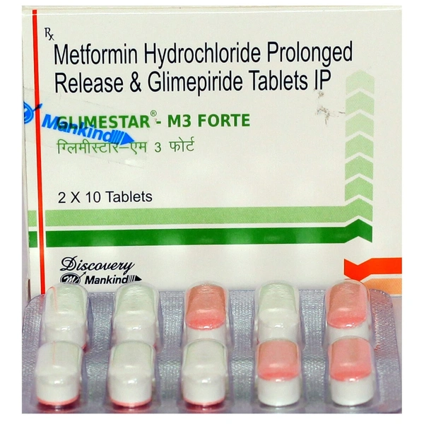 MANKIND PHARMA Glimestar M3 Forte Tab (10 Tab)