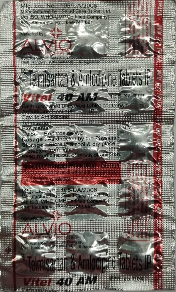 Alvio Pharmaceuticals Vitel 40 Am Tab (15 Tab)