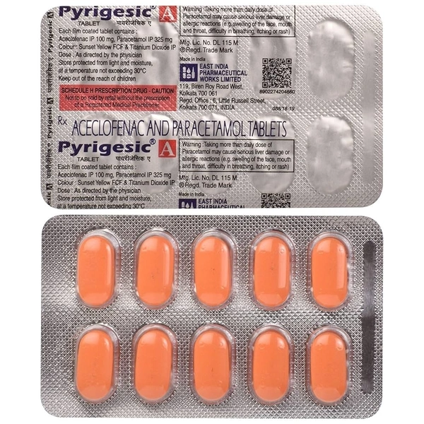 EAST INDIA PHARMACEUTICALS LTD Pyrigesic A Tab (10 Tab)