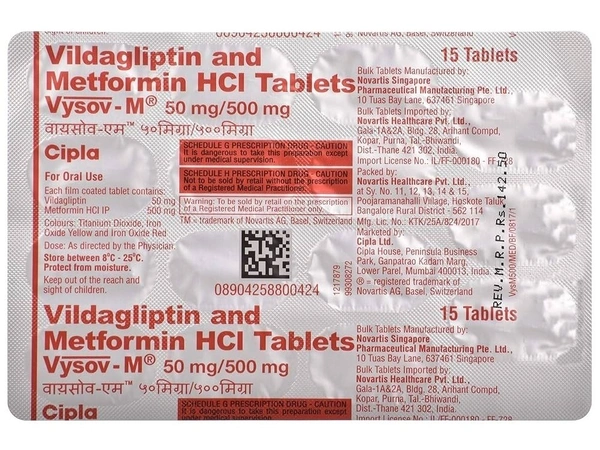 CIPLA LTD. Vysov M 50/ 500Mgtab (15 Tab)