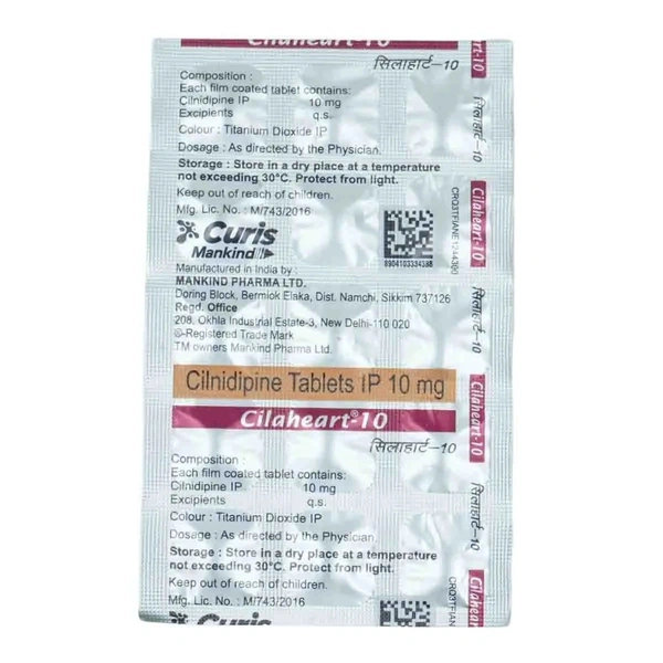 MANKIND PHARMA Cilaheart 10Mgtab (15 Tab)