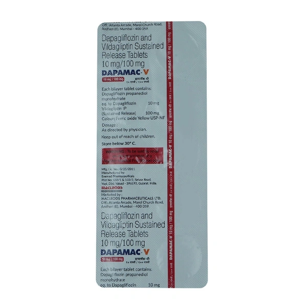 MACLEODS PHARMACEUTICALS Dapamac V 10/100Mgtab (10 Tab)