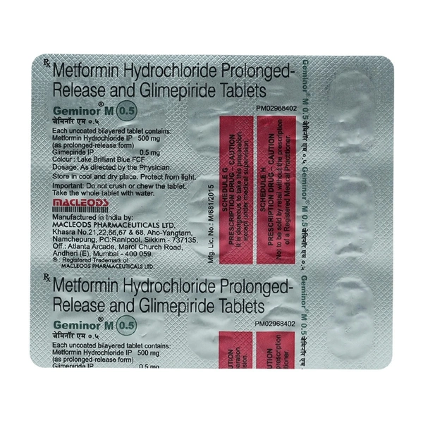 MACLEODS PHARMACEUTICALS Geminor M 0.5Mgtab (15 Tab)