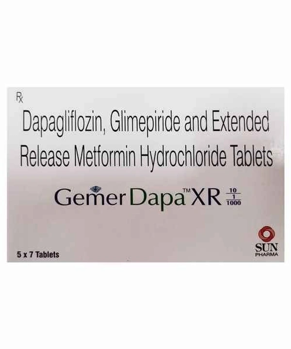 SUN PHARMA Gemer Dapa Xr 10/1/1000Mg Tab (7 Tab)
