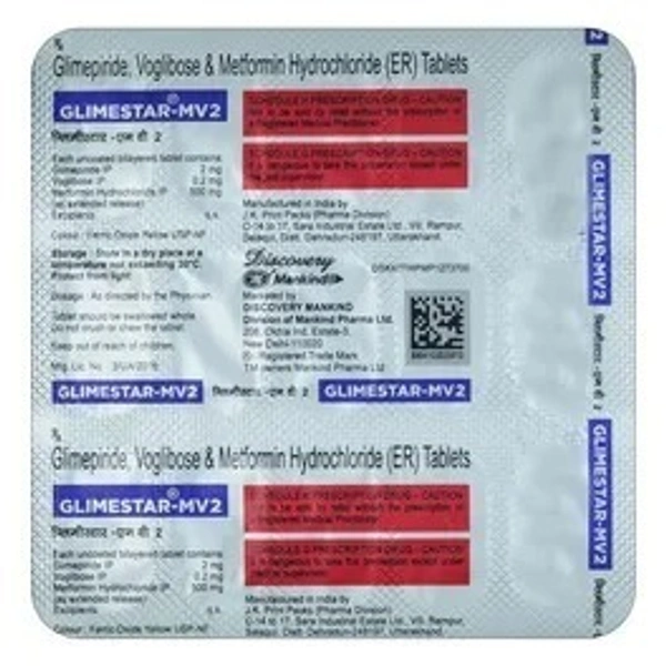 MANKIND PHARMA Glimestar Mv2 Tab (10 Tab)