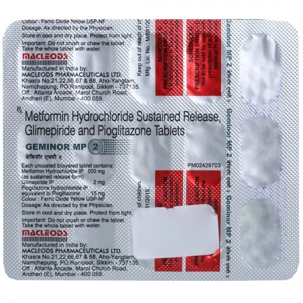 MACLEODS PHARMACEUTICALS Geminor Mp2 Tab (15 Tab)