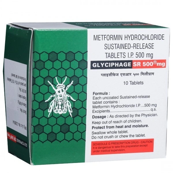 FRANCO INDIAN Glyciphage Sr 500Mgtab (10 Tab)