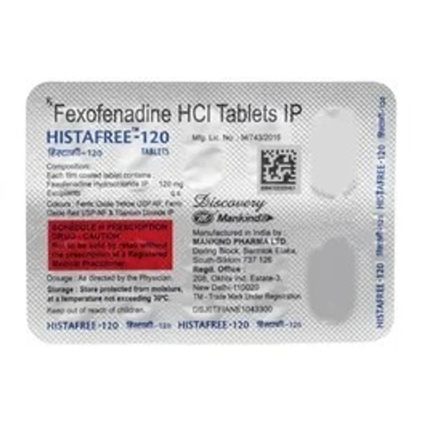 MANKIND PHARMA Histafree 120Mgtab (10 Tab)