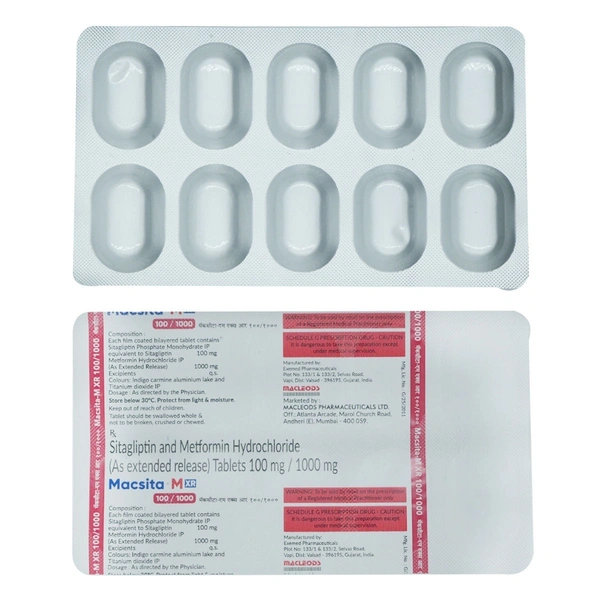 MACLEODS PHARMACEUTICALS Macsita M Xr 100/1000 Tab (10 Tab)