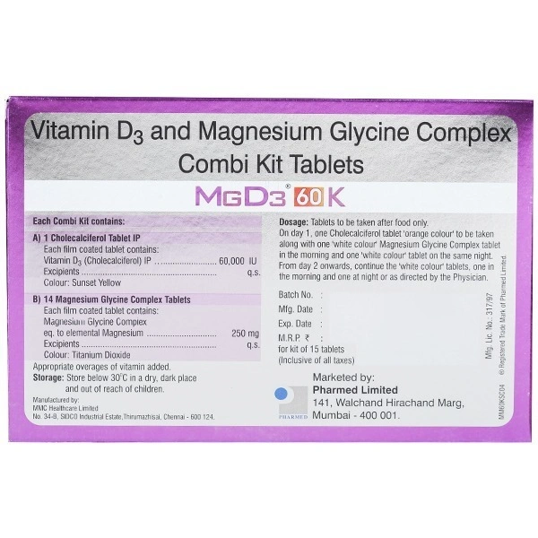 PHARMED MEDICARE PVT LTD Mgd3 60K Tab (15 Tab)