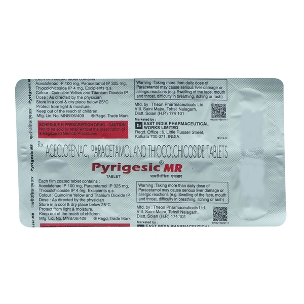 EAST INDIA PHARMACEUTICALS LTD Pyrigesic Mr Tab (10 Tab)