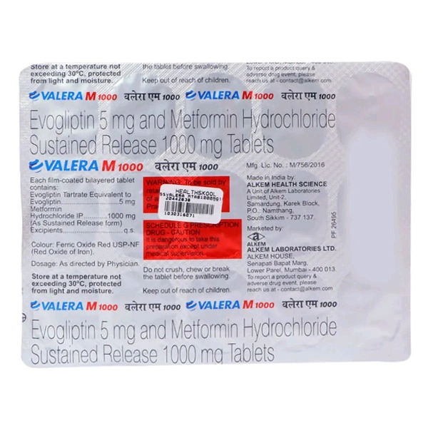 Valera M 1000 Mg Tab(15 Tab)