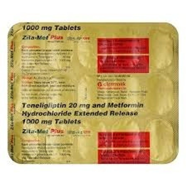 GLENMARK Zitamet Plus  20/1000Mgtab (15 Tab)