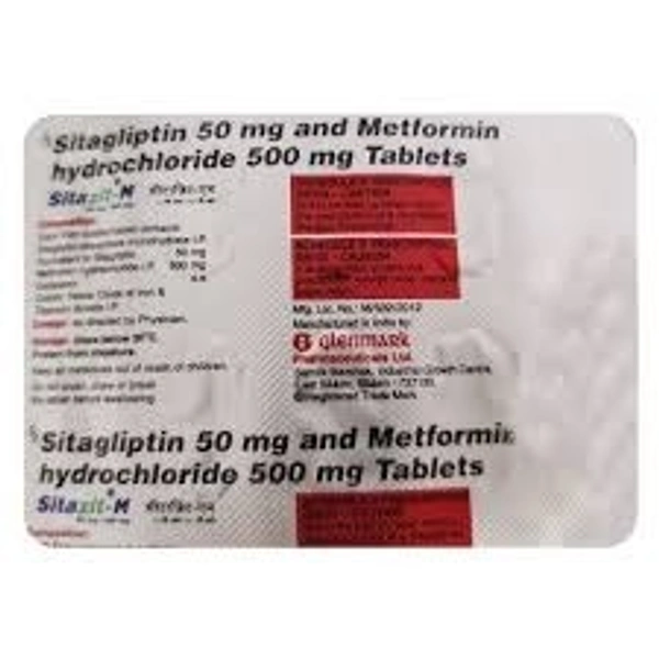 GLENMARK Sitazit M 50/500Mgtab (10 Tab)