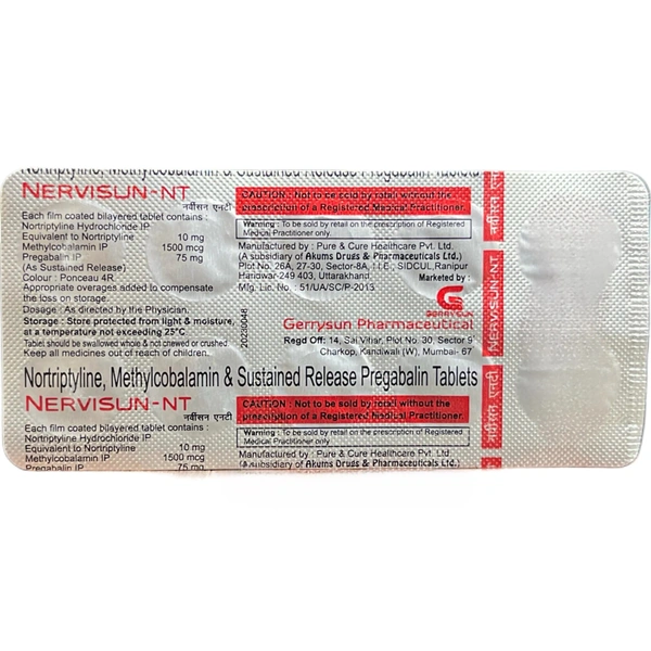 GERRYSUN PHARMACETUTICAL Nervisun Nt Tab (10 Tab)