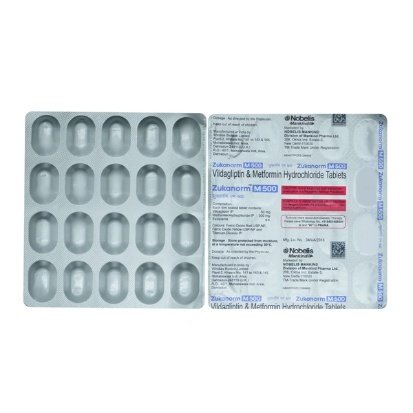 MANKIND PHARMA Zukanorm M 500Mgtab (20 Tab)