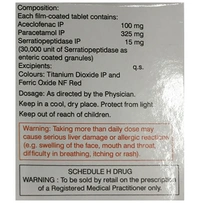 Aceclo Sera 100mg/325mg/15mg Tablet