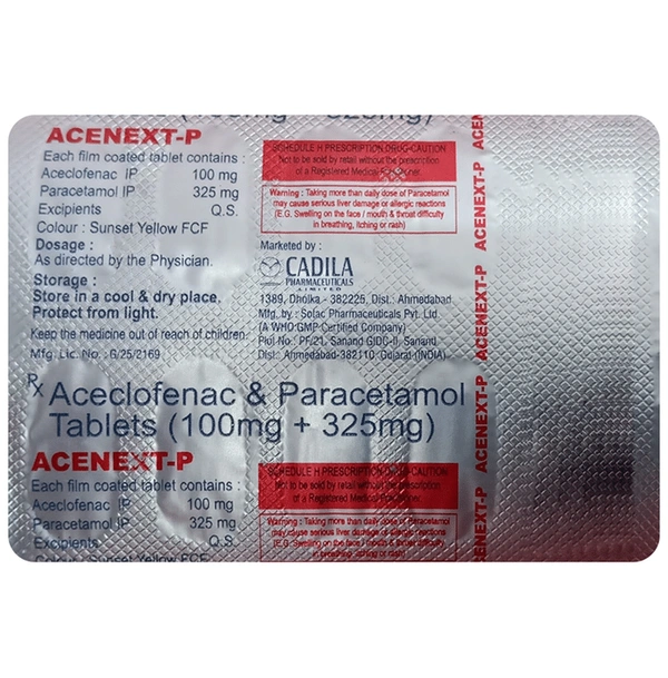 Acenext P 100mg/325mg Tablet
