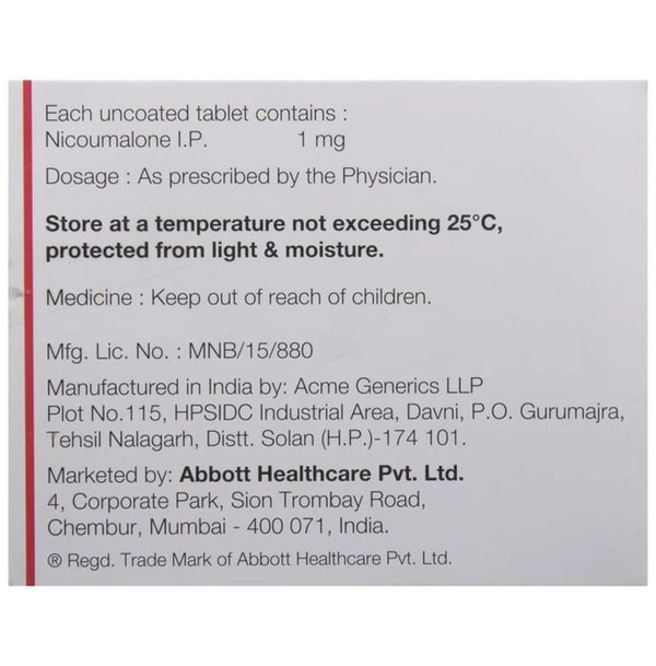 Acitrom 1 Tablet