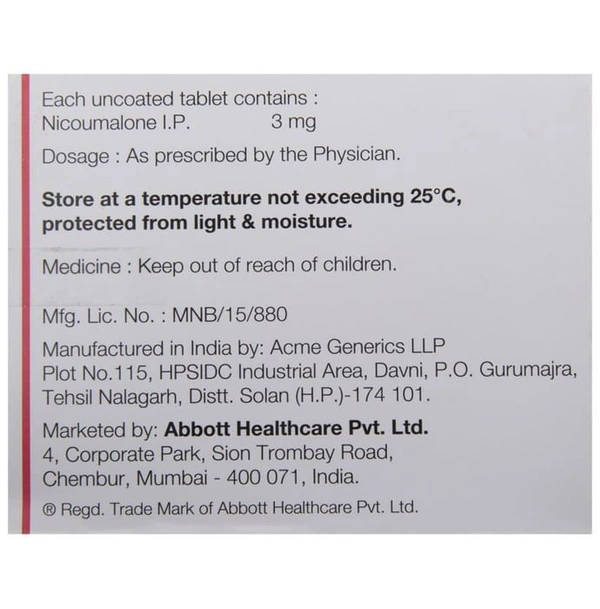 Acitrom 3 Tablet