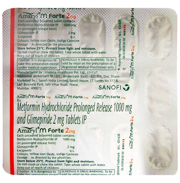 Amaryl M Forte 2mg Tablet PR