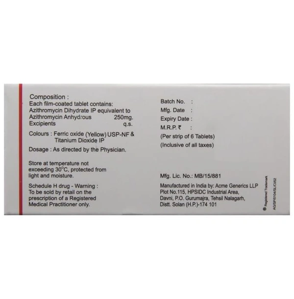 Azax 250 Tablet