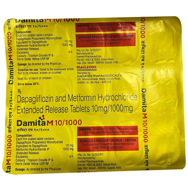 Damita M 10/1000 Tablet ER