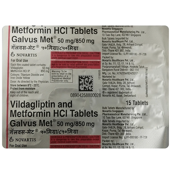 Galvus Met 50mg/850mg Tablet
