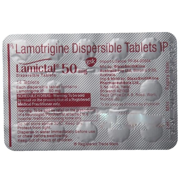 Lamictal 50mg Tablet DT