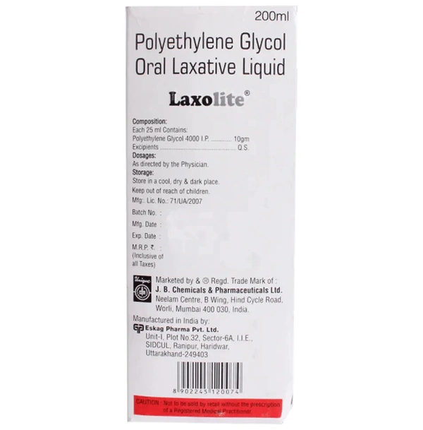 Laxolite Oral Laxative Liquid Sugar Free