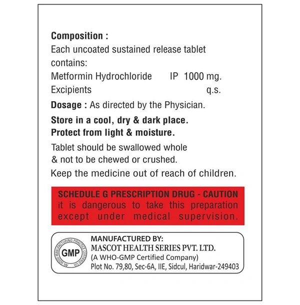 Mendformin 1000 SR Tablet