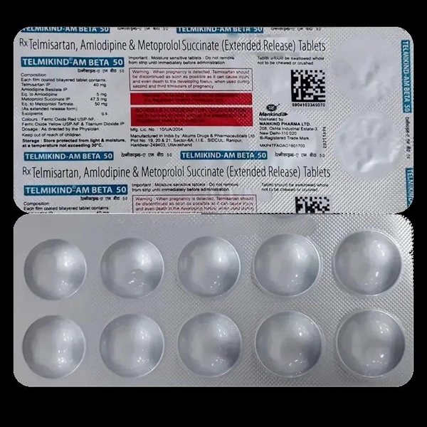 MANKIND PHARMA Telmikind Am Beta 50Mg Tab (10 Tab)