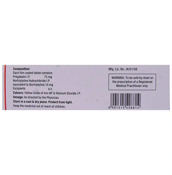 Pregaba NT 75 mg/10 mg Tablet