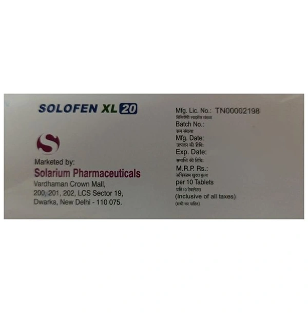 Solofen XL 20 Tablet