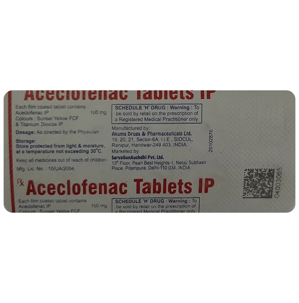 StayHappi Aceclofenac 100mg Tablet