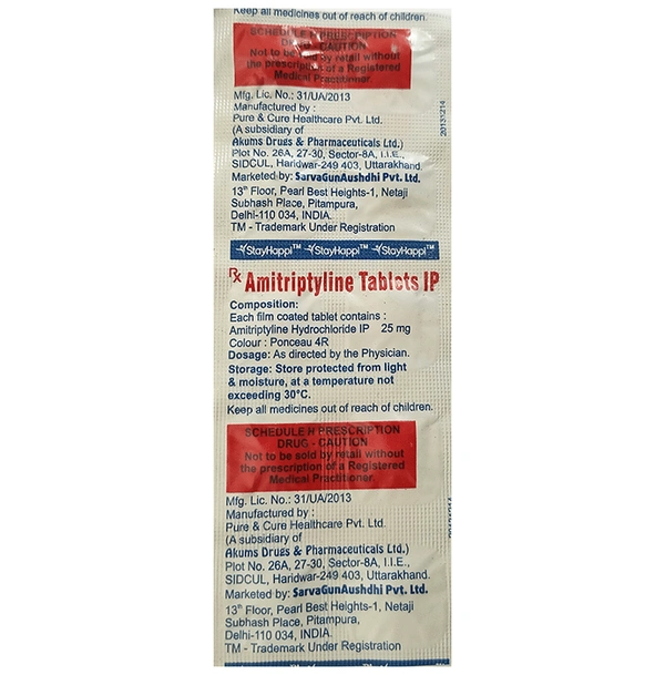 StayHappi Amitriptyline 25mg Tablet